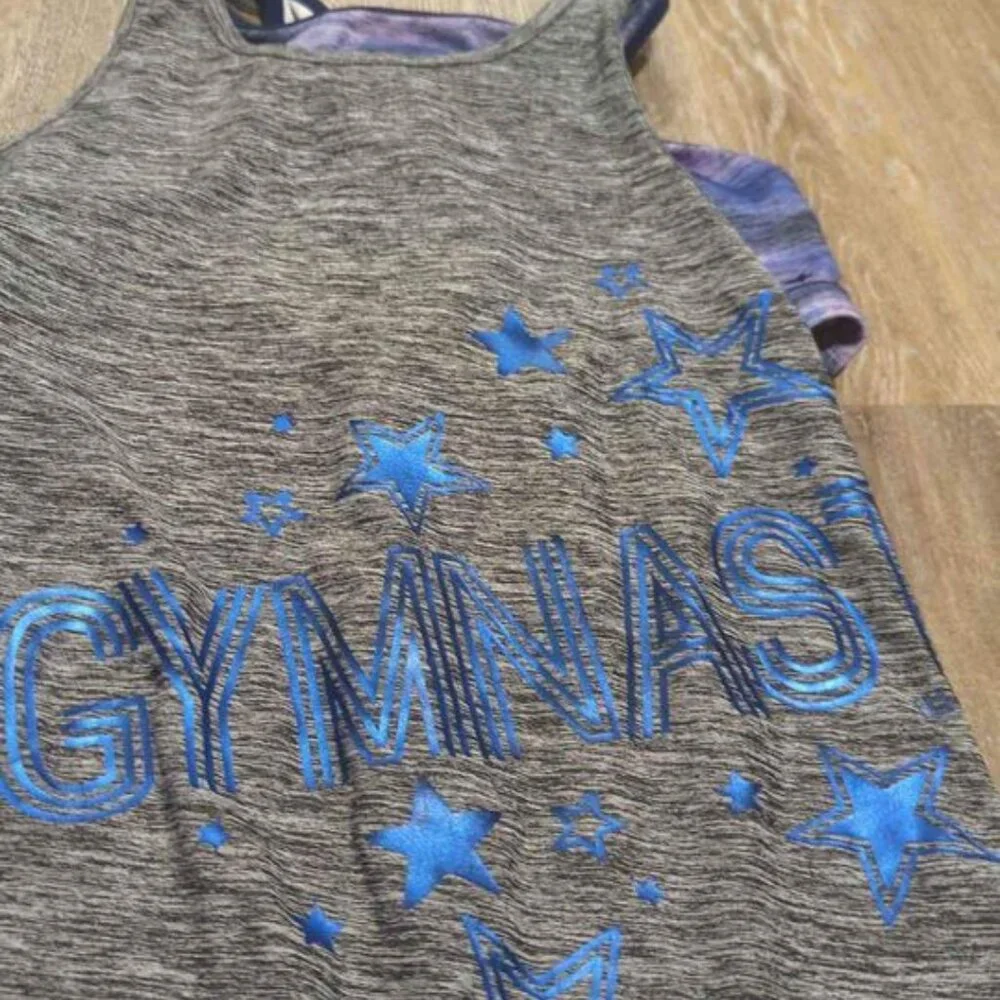 JUSTICE girls gymnastics active top girls size 20 plus gray activewear‎
